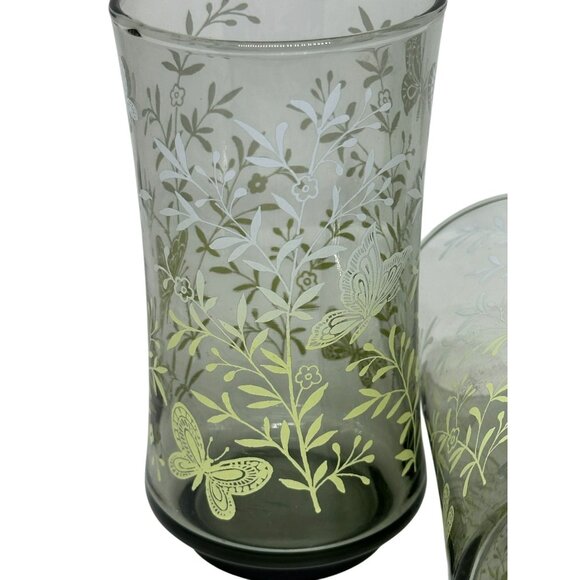 VTG Libbey Monarch Frosted Butterfly Drinking Glasses – Set of 3 Retro Tumblers - Picture 4 of 6